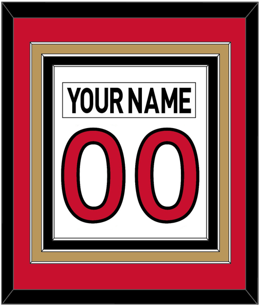 Ottawa Nameplate & Number (Back) Combined - Road White (2007-2017) - Premier Tier 3