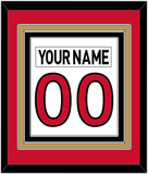 Ottawa Nameplate & Number (Back) Combined - Road White (2007-2017) - Triple Mat 3