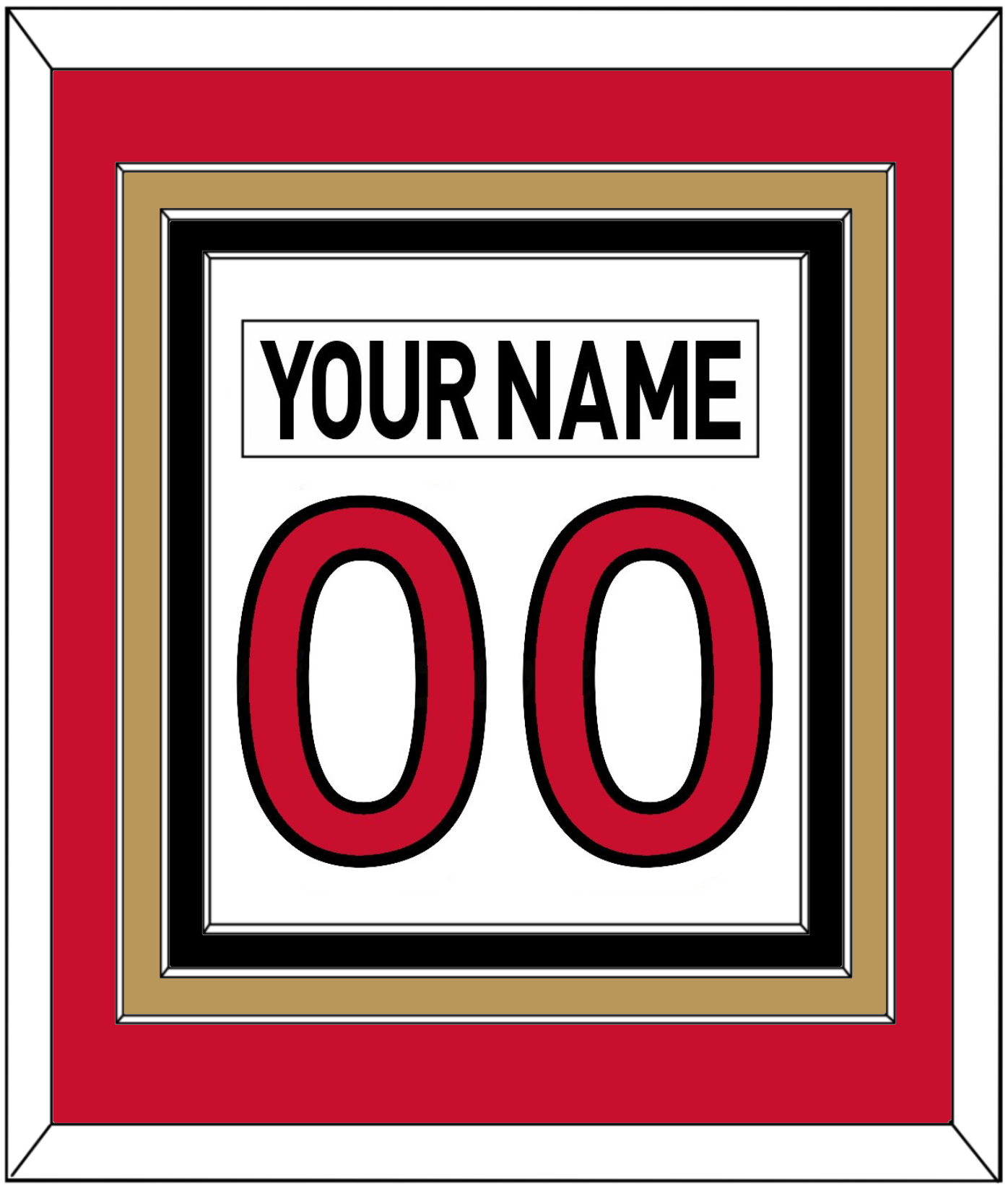Ottawa Nameplate & Number (Back) Combined - Road White (2007-2017) - Premier Tier 3