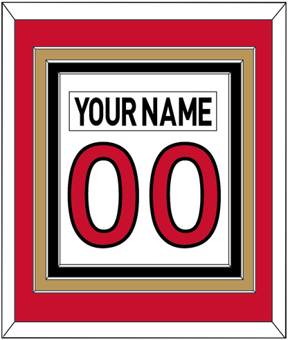 Ottawa Nameplate & Number (Back) Combined - Road White (2007-2017) - Premier Tier 3
