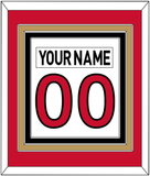 Ottawa Nameplate & Number (Back) Combined - Road White (2007-2017) - Triple Mat 3