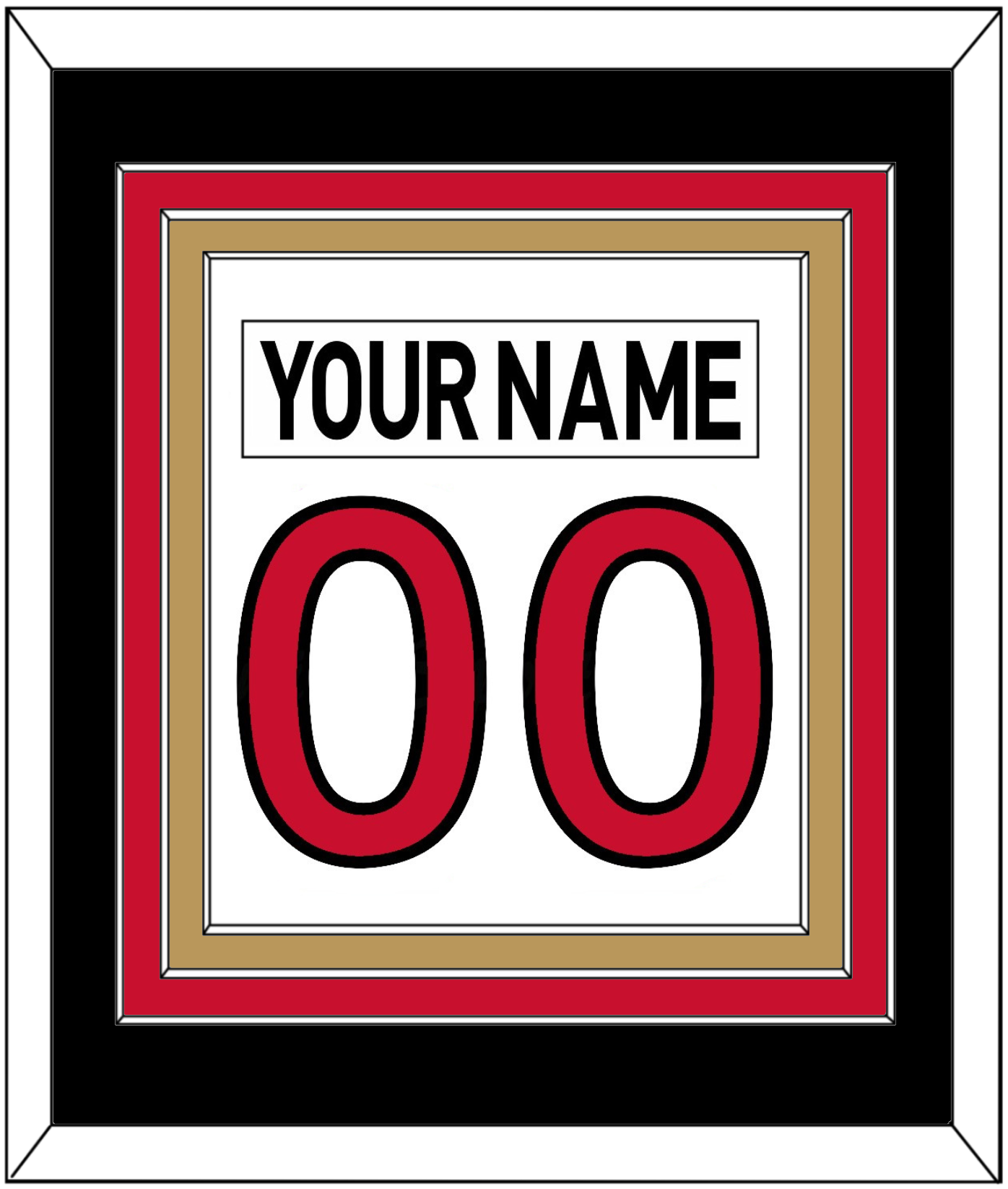 Ottawa Nameplate & Number (Back) Combined - Road White (2007-2017) - Premier Tier 4