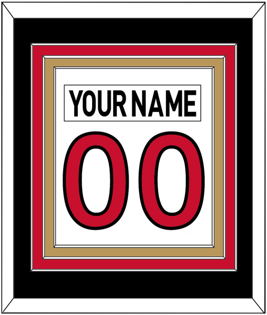 Ottawa Nameplate & Number (Back) Combined - Road White (2007-2017) - Premier Tier 4