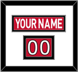 Ottawa Nameplate & Number (Shoulder) - Home Red (2007-2017) - Double Mat 1