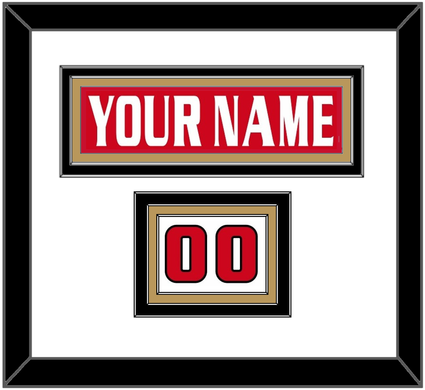 Ottawa Nameplate & Number (Shoulder) - Road/Home Red Jersey (1999-2007) - Premier Tier 1