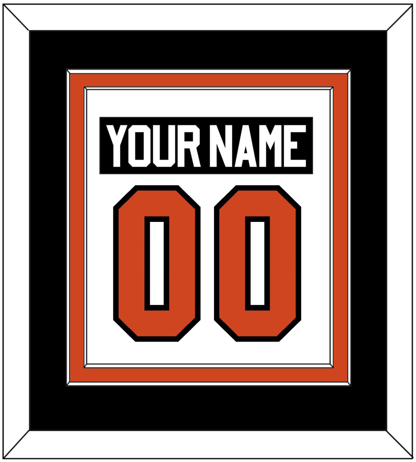 Philadelphia Nameplate & Number (Back) Combined - Road White - Signature Tier 3