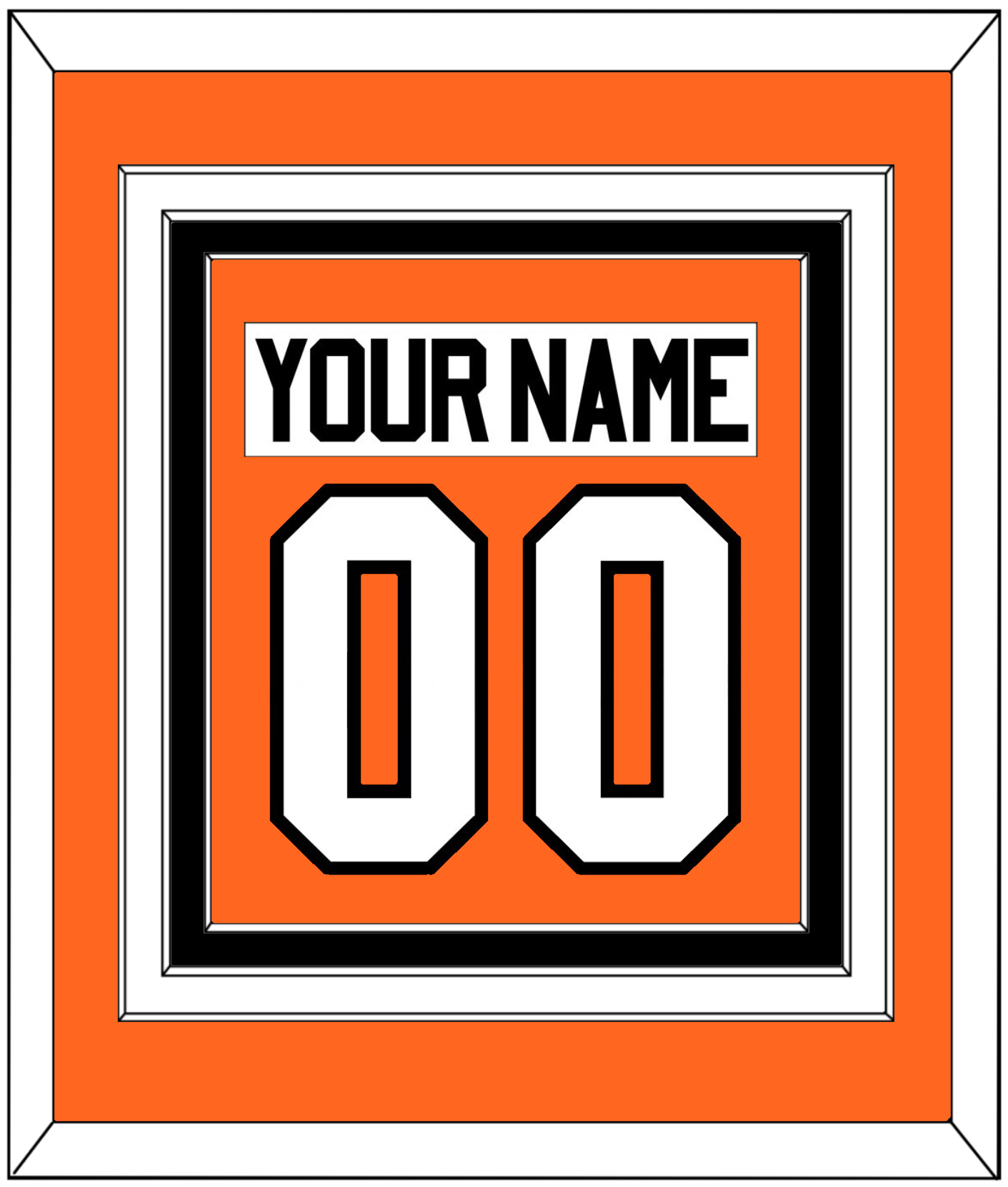 Philadelphia Nameplate & Number (Back) Combined - Home Orange (2010-2017) - Premier Tier 2