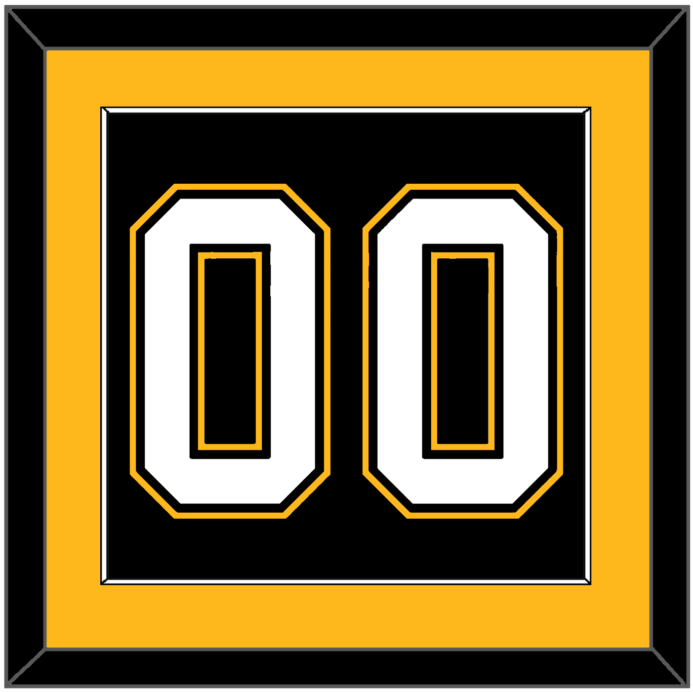 Pittsburgh Number (Back) - Road/Alternate Black (1995-2002) - Essential Tier 2