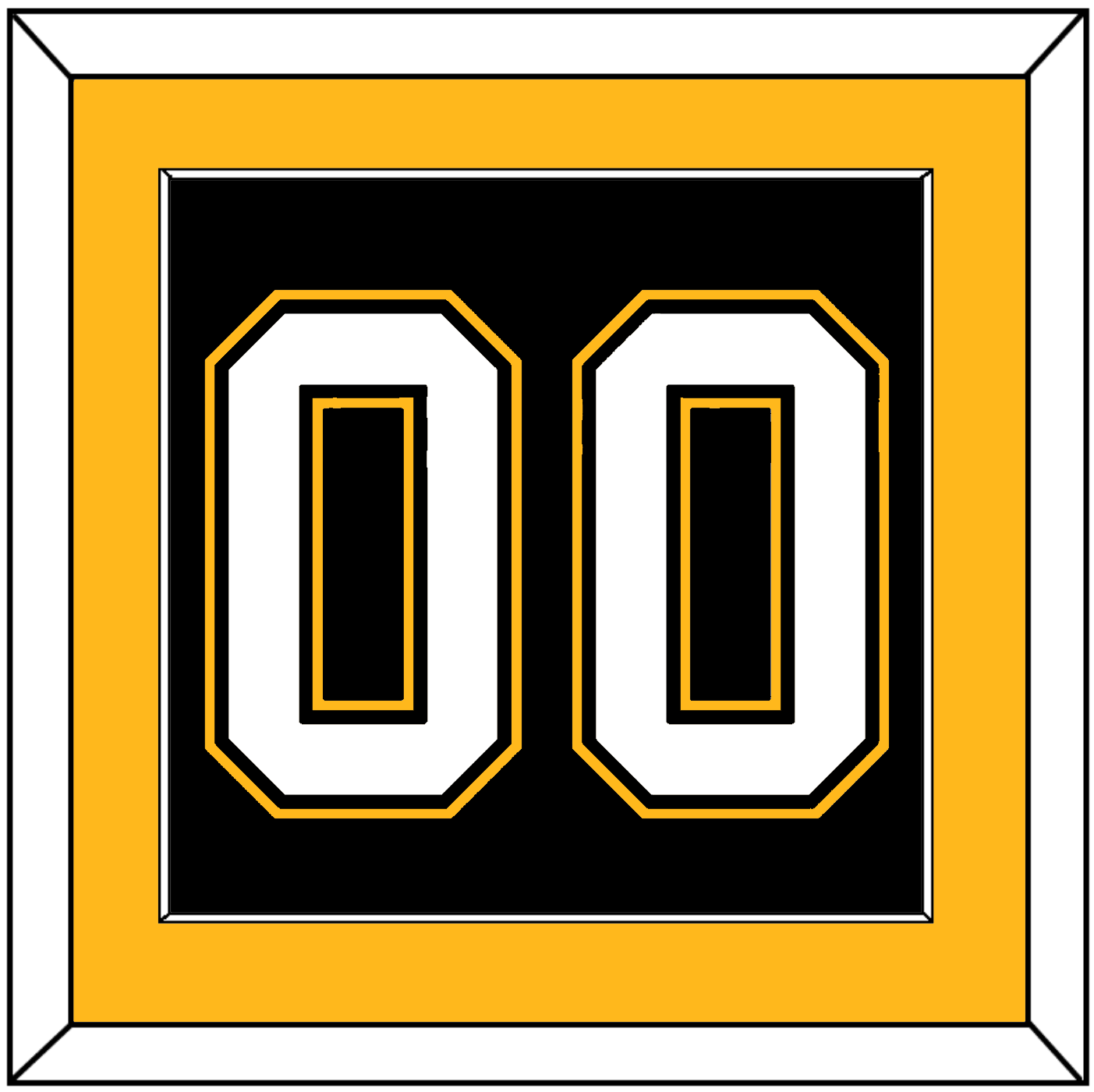 Pittsburgh Number (Back) - Road/Alternate Black (1995-2002) - Essential Tier 2