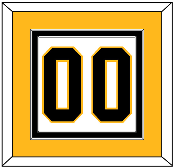 Pittsburgh Number (Back) - Home White (1988-1992) - Double Mat 4