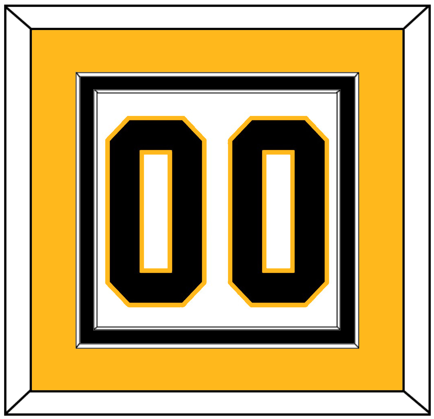 Pittsburgh Number (Back) - Home White (1992-2002) - Signature Tier 4