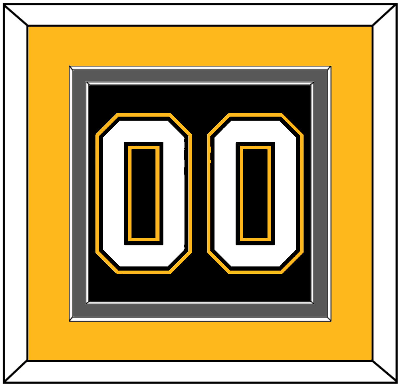 Pittsburgh Number (Back) - Road/Alternate Black (1995-2002) - Premier Tier 3