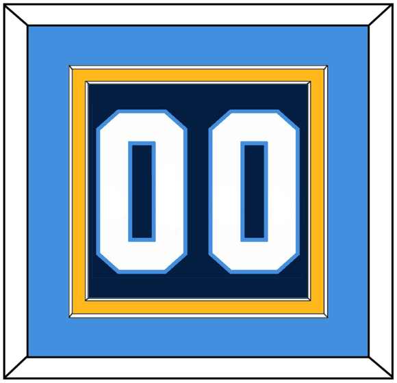 Pittsburgh Number (Back) - Road Blue (1977-1980) - Double Mat 3