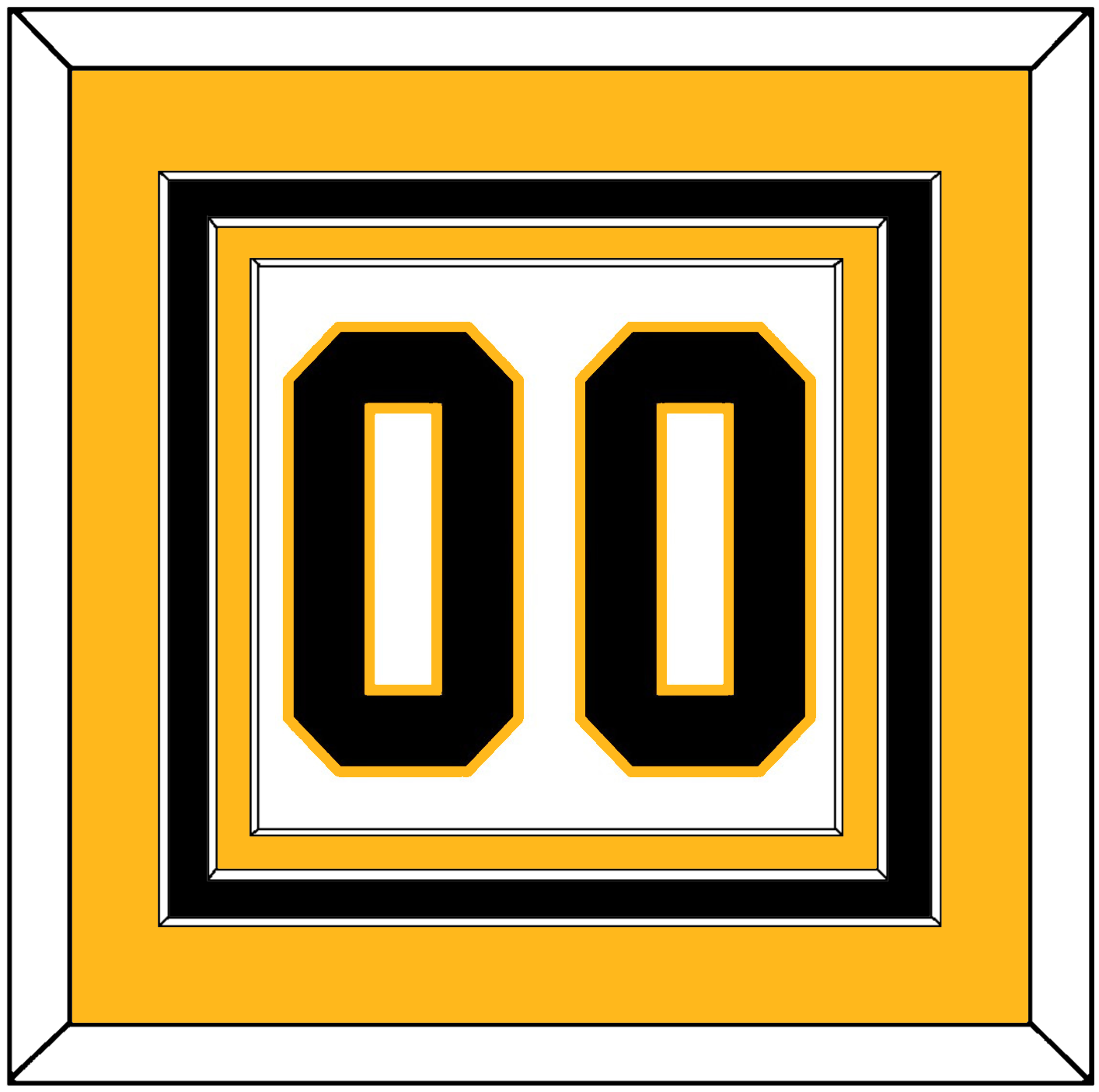 Pittsburgh Number (Back) - Home White (1984-1988) - Premier Tier 3