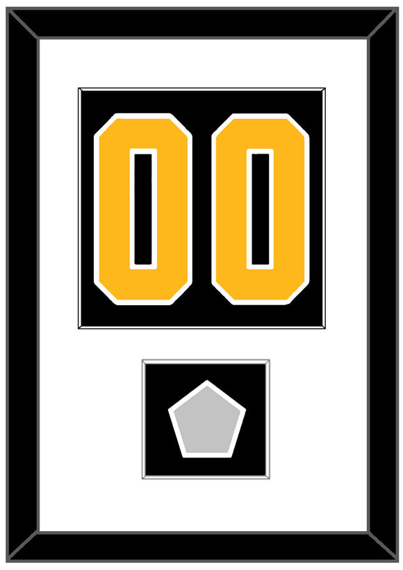 Pittsburgh Number (Back) & Stanley Cup Finals Patch - Road Black (1988-1992) - Single Mat 1