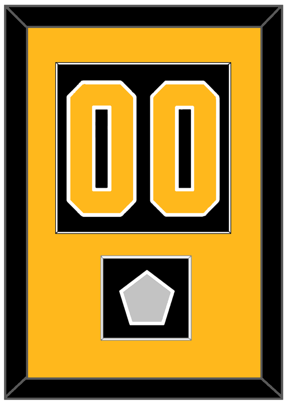 Pittsburgh Number (Back) & Stanley Cup Finals Patch - Road Black (1988-1992) - Single Mat 2