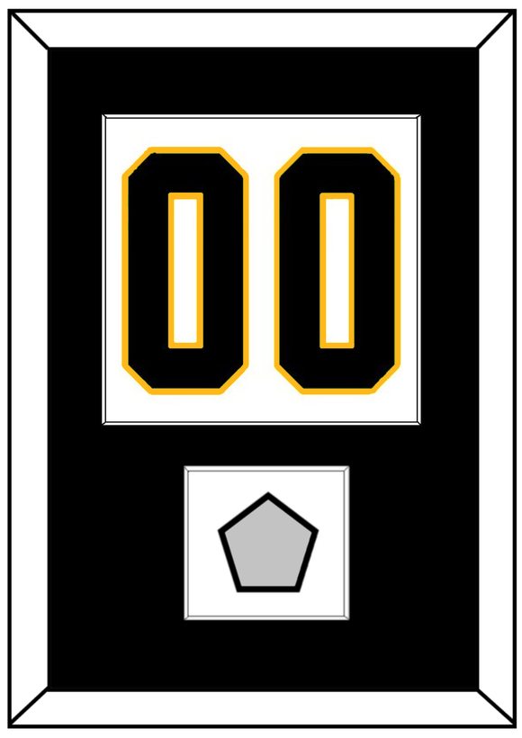 Pittsburgh Number (Back) & Stanley Cup Finals Patch - Road White - Single Mat 1