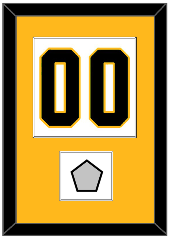 Pittsburgh Number (Back) & Stanley Cup Champions Patch - Road White - Single Mat 2