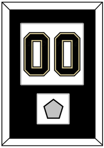 Pittsburgh Number (Back) & Stanley Cup Champions Patch - Road White (2007-2016) - Single Mat 1