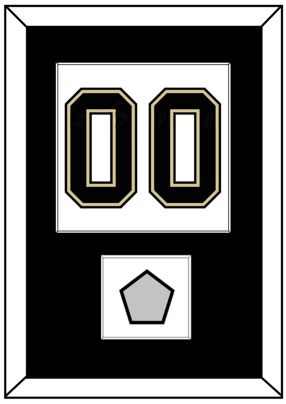 Pittsburgh Number (Back) & Stanley Cup Finals Patch - Road White (2007-2016) - Single Mat 1