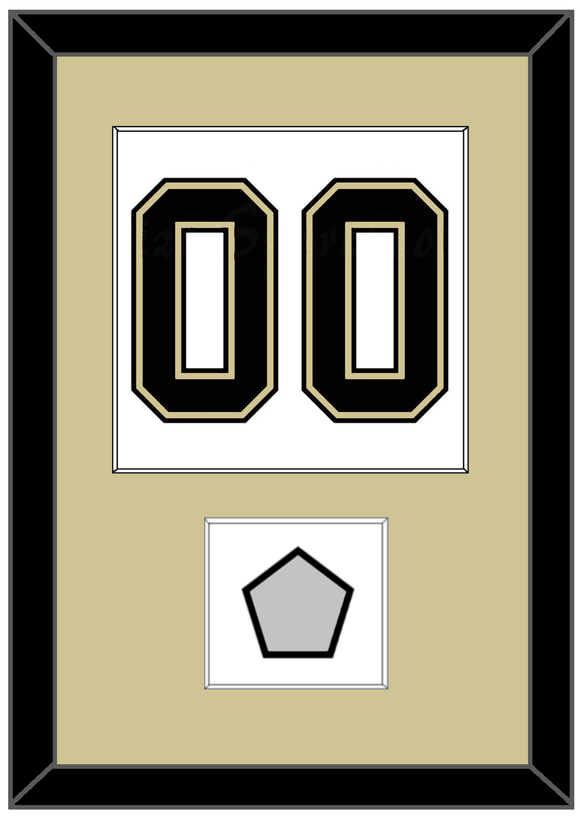 Pittsburgh Number (Back) & Stanley Cup Champions Patch - Road White (2007-2016) - Single Mat 2