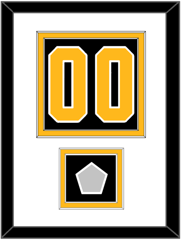 Pittsburgh Number (Back) & Stanley Cup Champions Patch - Home Black - Double Mat 1