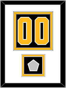 Pittsburgh Number (Back) & Stanley Cup Champions Patch - Road Black (1988-1992) - Double Mat 1