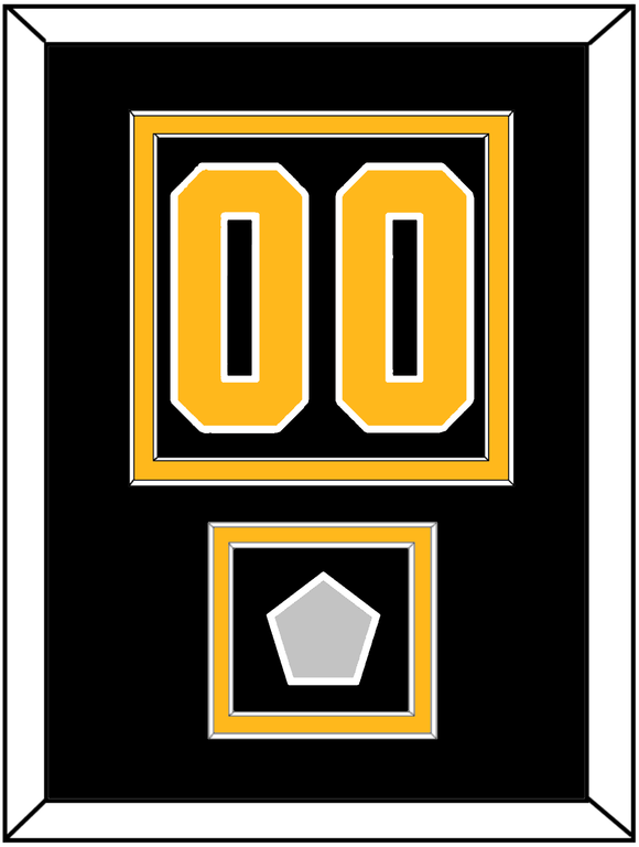 Pittsburgh Number (Back) & Stanley Cup Finals Patch - Home Black - Double Mat 2