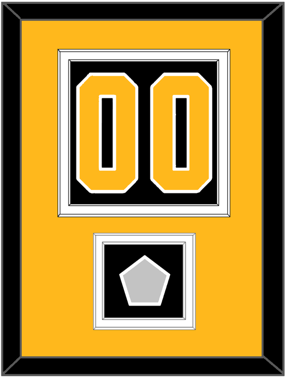 Pittsburgh Number (Back) & Stanley Cup Champions Patch - Road Black (1988-1992) - Double Mat 3