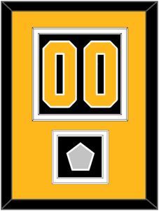 Pittsburgh Number (Back) & Stanley Cup Finals Patch - Home Black - Double Mat 3