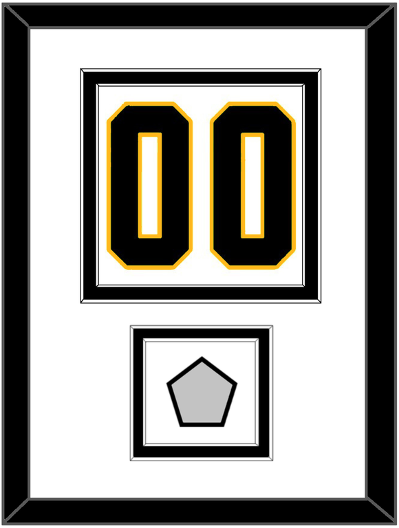 Pittsburgh Number (Back) & Stanley Cup Champions Patch - Road White - Double Mat 2