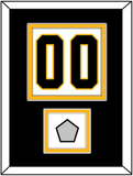 Pittsburgh Number (Back) & Stanley Cup Champions Patch - Road White - Double Mat 3