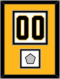 Pittsburgh Number (Back) & Stanley Cup Champions Patch - Road White - Double Mat 4