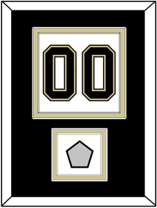 Pittsburgh Number (Back) & Stanley Cup Finals Patch - Road White (2007-2016) - Double Mat 2