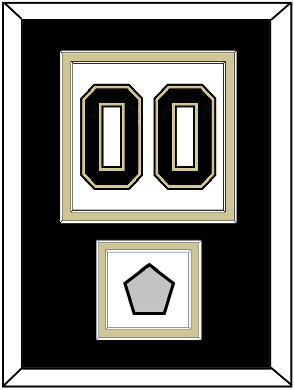 Pittsburgh Number (Back) & Stanley Cup Champions Patch - Road White (2007-2016) - Double Mat 2