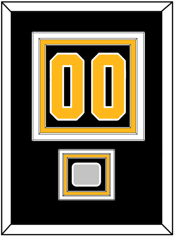 Pittsburgh Number (Back) & Stanley Cup Champions Patch - Road Black (1988-1992) - Triple Mat 2