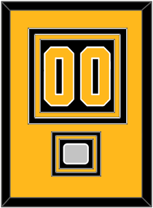 Pittsburgh Number (Back) & Stanley Cup Champions Patch - Road Black (1988-1992) - Triple Mat 3