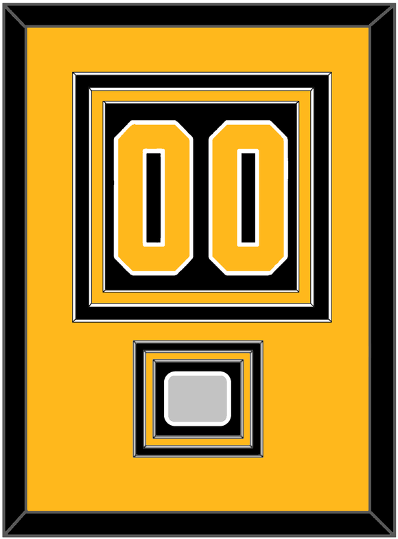 Pittsburgh Number (Back) & Stanley Cup Finals Patch - Home Black - Triple Mat 3