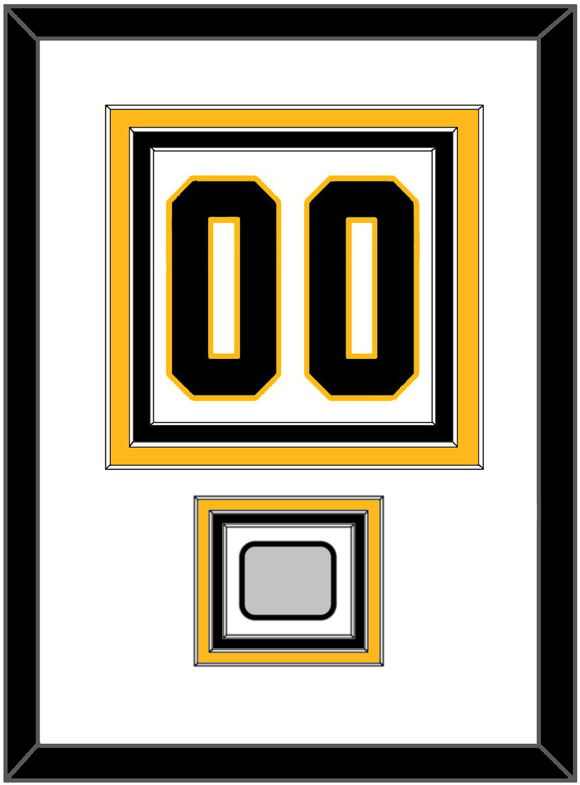 Pittsburgh Number (Back) & Stanley Cup Finals Patch - Home White (1988-1992) - Triple Mat 1