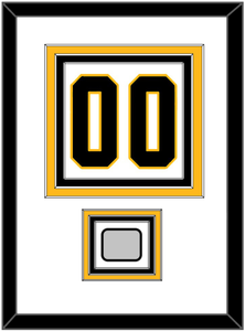 Pittsburgh Number (Back) & Stanley Cup Champions Patch - Road White - Triple Mat 1