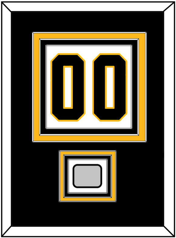 Pittsburgh Number (Back) & Stanley Cup Champions Patch - Road White - Triple Mat 2