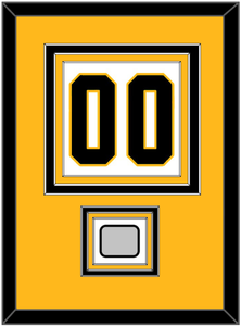 Pittsburgh Number (Back) & Stanley Cup Champions Patch - Road White - Triple Mat 3