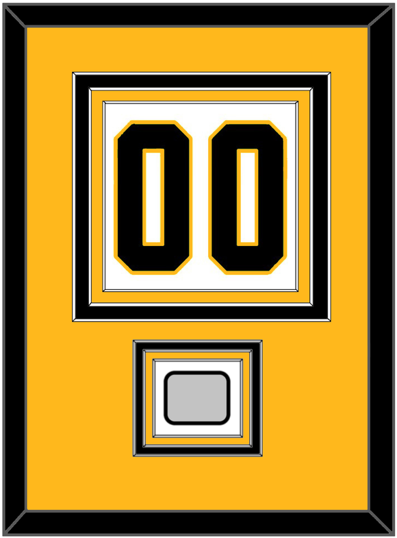 Pittsburgh Number (Back) & Stanley Cup Champions Patch - Road White - Triple Mat 3