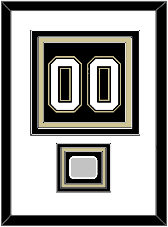 Pittsburgh Number (Back) & Stanley Cup Finals Patch - Home Black (2007-2016)- Triple Mat 1