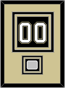 Pittsburgh Number (Back) & Stanley Cup Finals Patch - Home Black (2007-2016)- Triple Mat 3