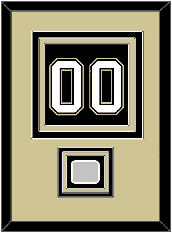 Pittsburgh Number (Back) & Stanley Cup Finals Patch - Home Black (2007-2016)- Triple Mat 3