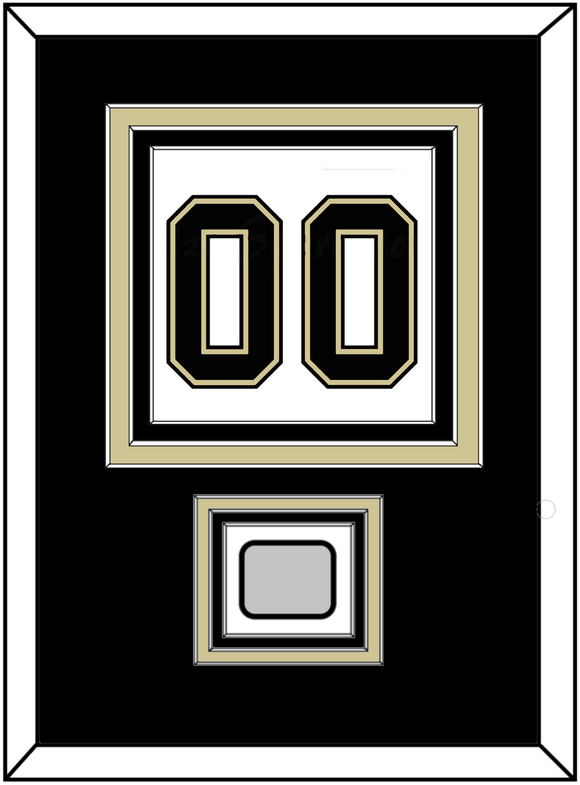 Pittsburgh Number (Back) & Stanley Cup Champions Patch - Road White (2007-2016) - Triple Mat 2