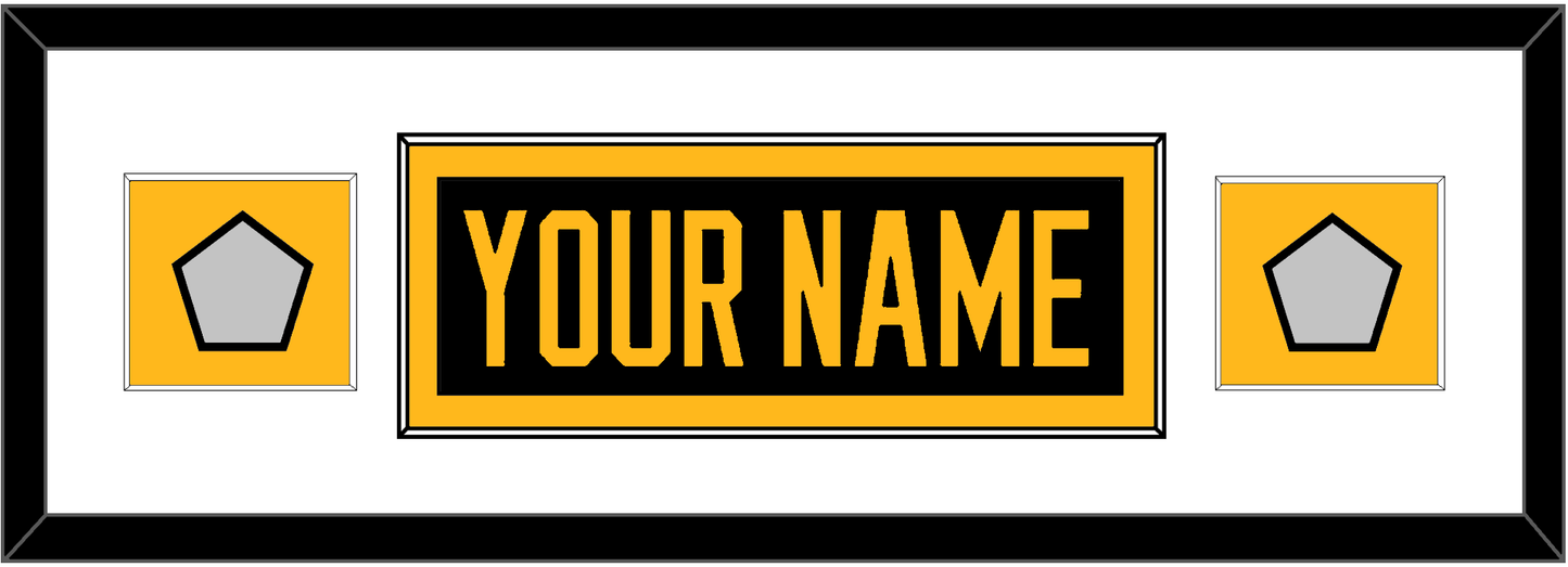 Pittsburgh Nameplate & 2 Stanley Cup Finals Patches - Home Black - Essential Tier 3