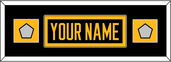 Pittsburgh Nameplate & 2 Stanley Cup Champions Patches - Home Black - Single Mat 4