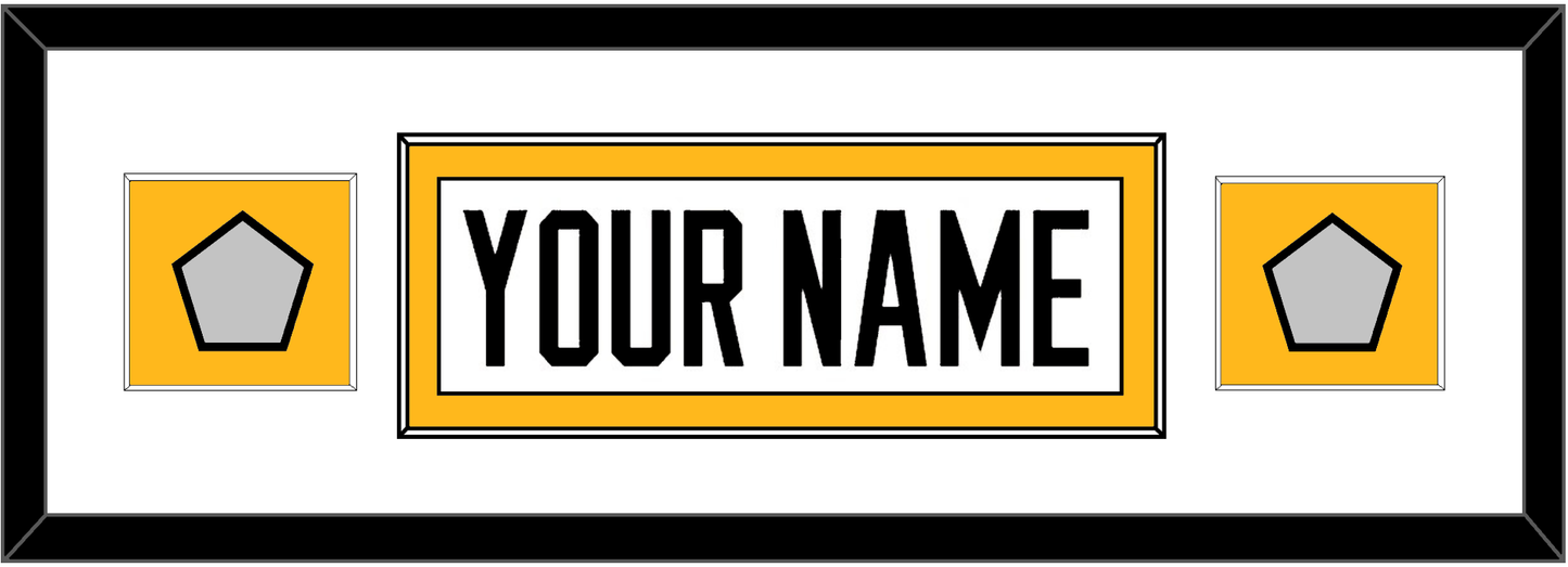 Pittsburgh Nameplate & 2 Stanley Cup Champions Patches - Road White - Essential Tier 4